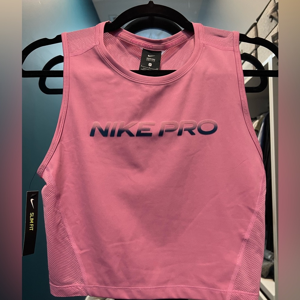 Pink Nike Pro Crop Top